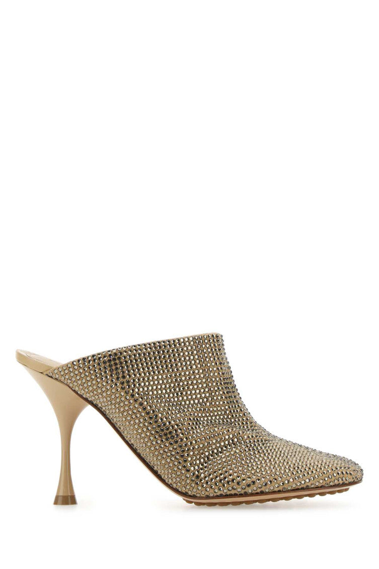 Beige Embellished Slip On Mules 1