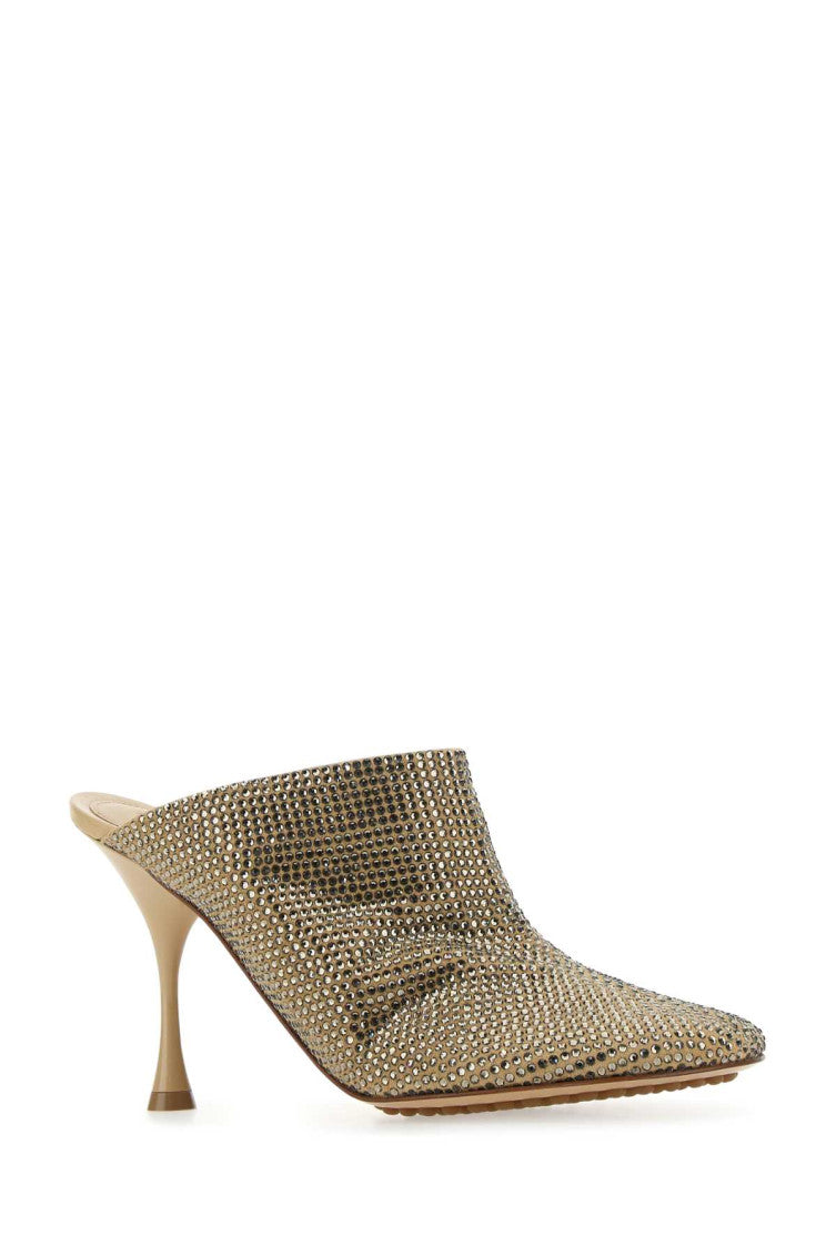 Beige Embellished Slip On Mules 2