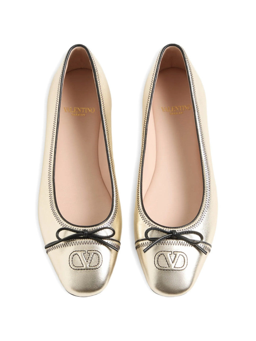 Golden Logo Ballet Flats 3