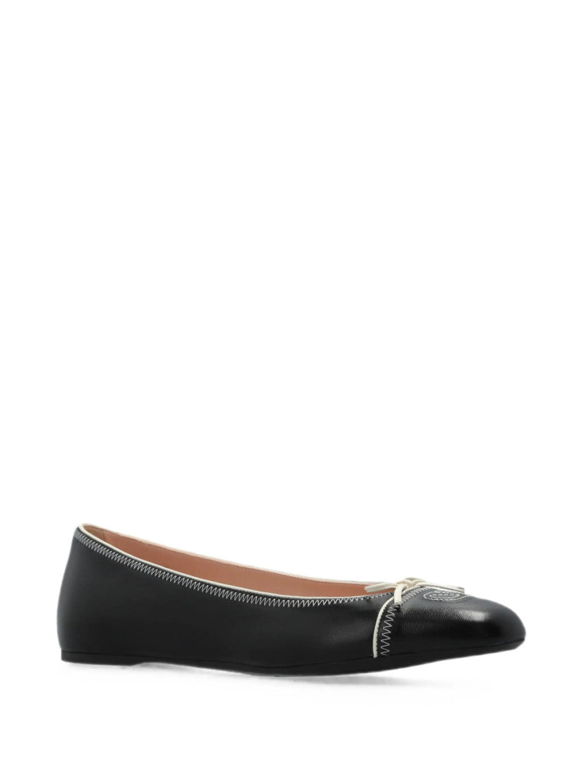Black Logo Ballet Flats 2
