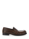 Brown Textured Loafers 1