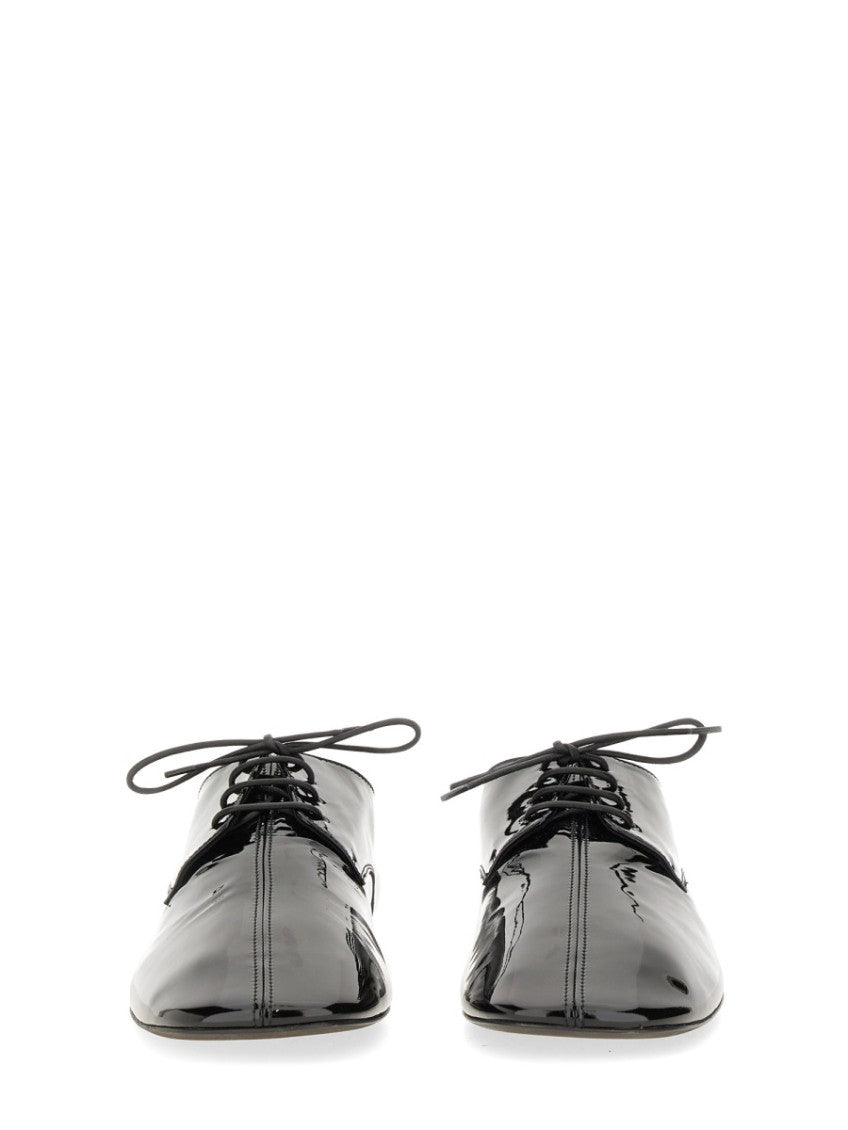 Black Shiny Lace Ups Shoes 4