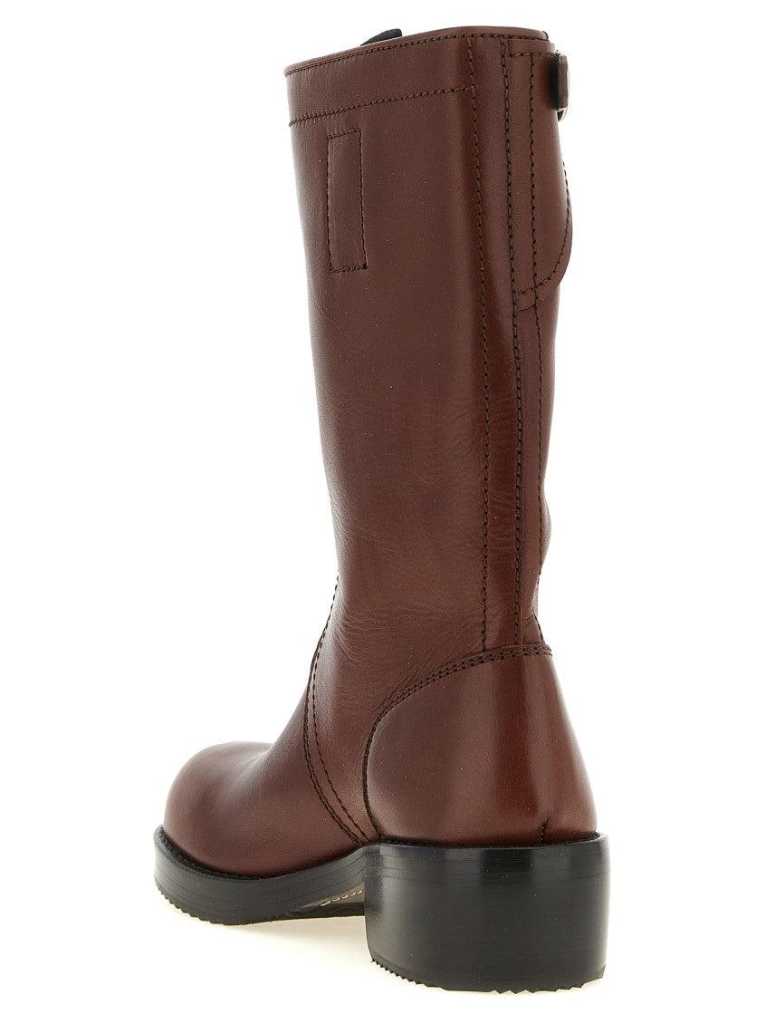 Brown Biker Boots 3