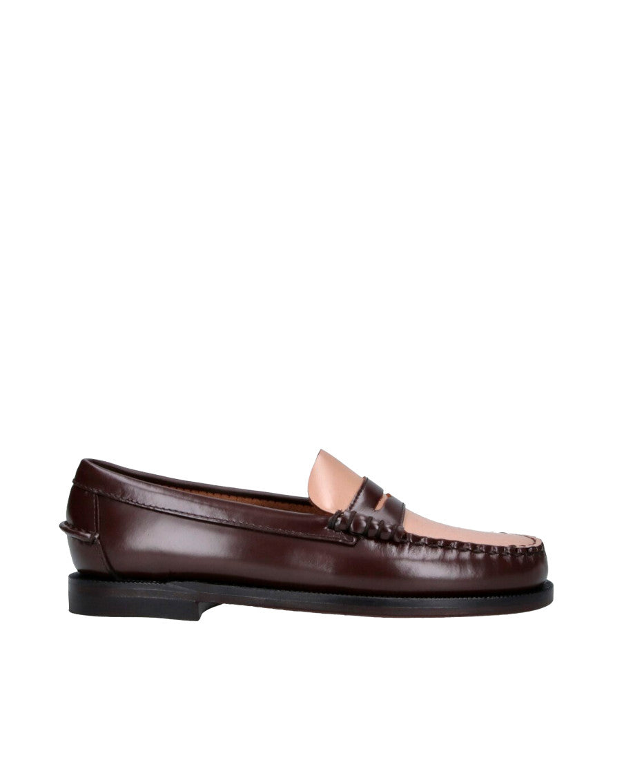 Brown Color Block Classic Loafers 1
