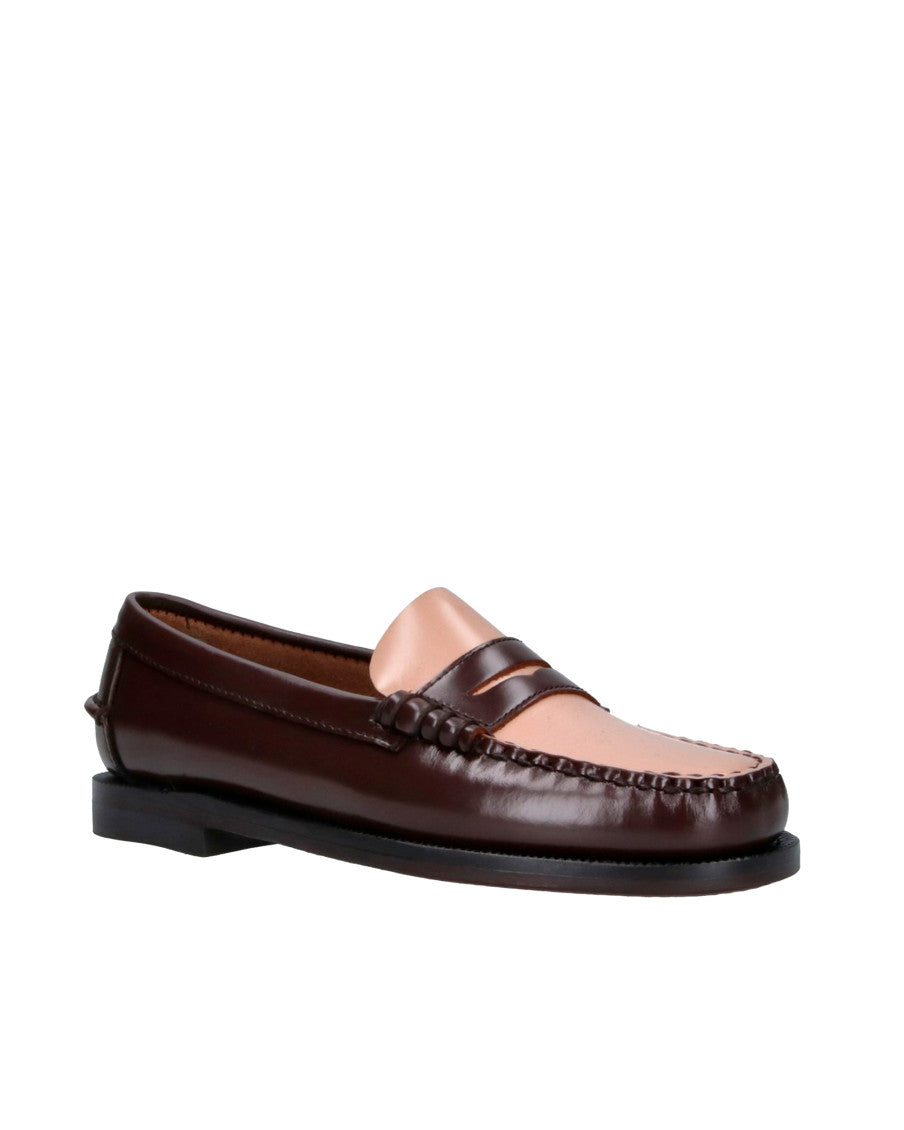Brown Color Block Classic Loafers 2