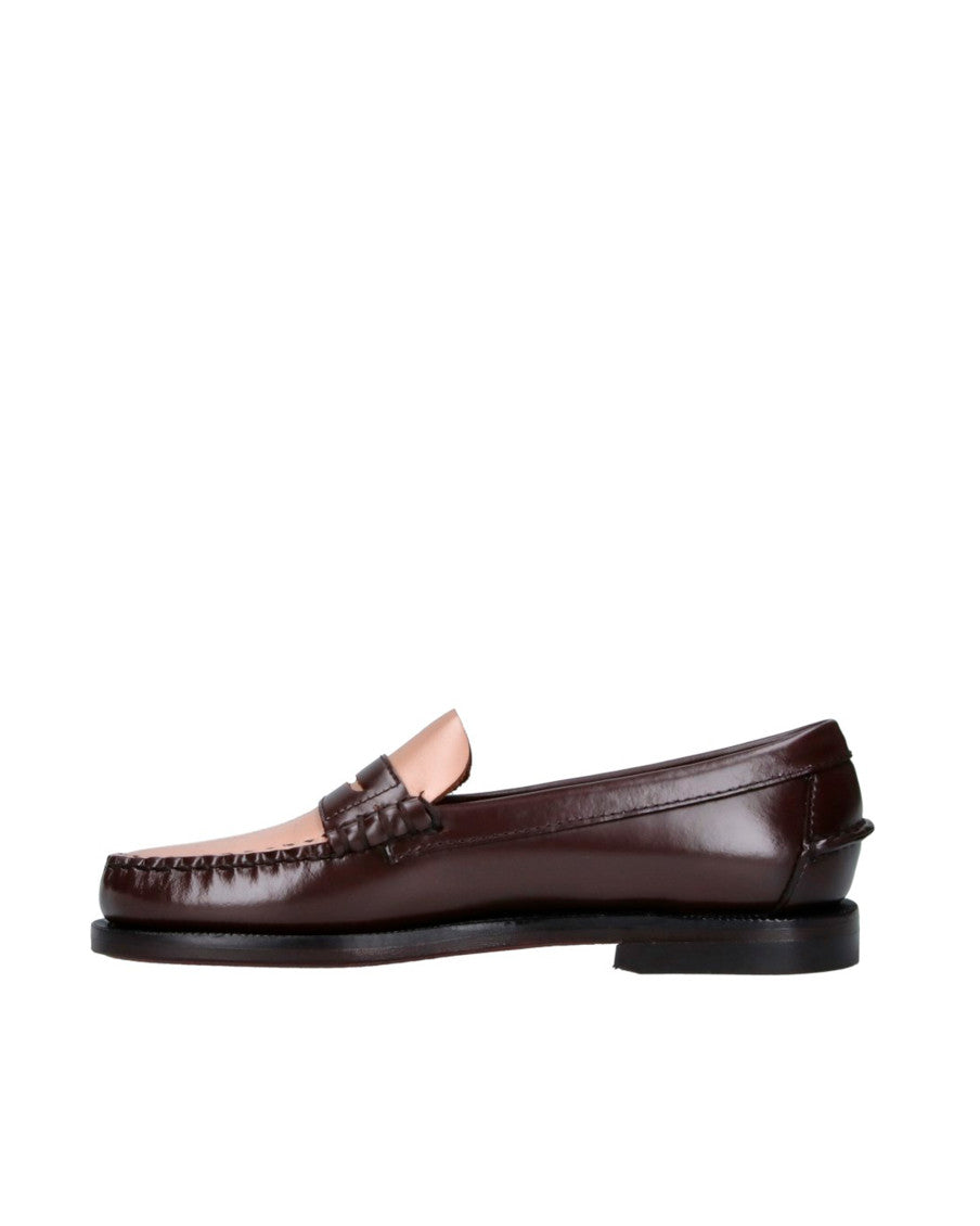 Brown Color Block Classic Loafers 3
