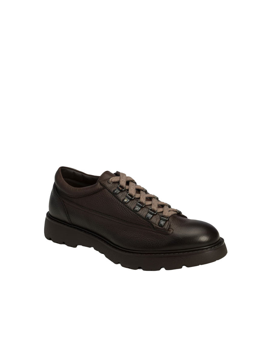 Dark Brown Textured Sneakers 2