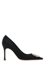 Black Embellished Camelia Pumps 1