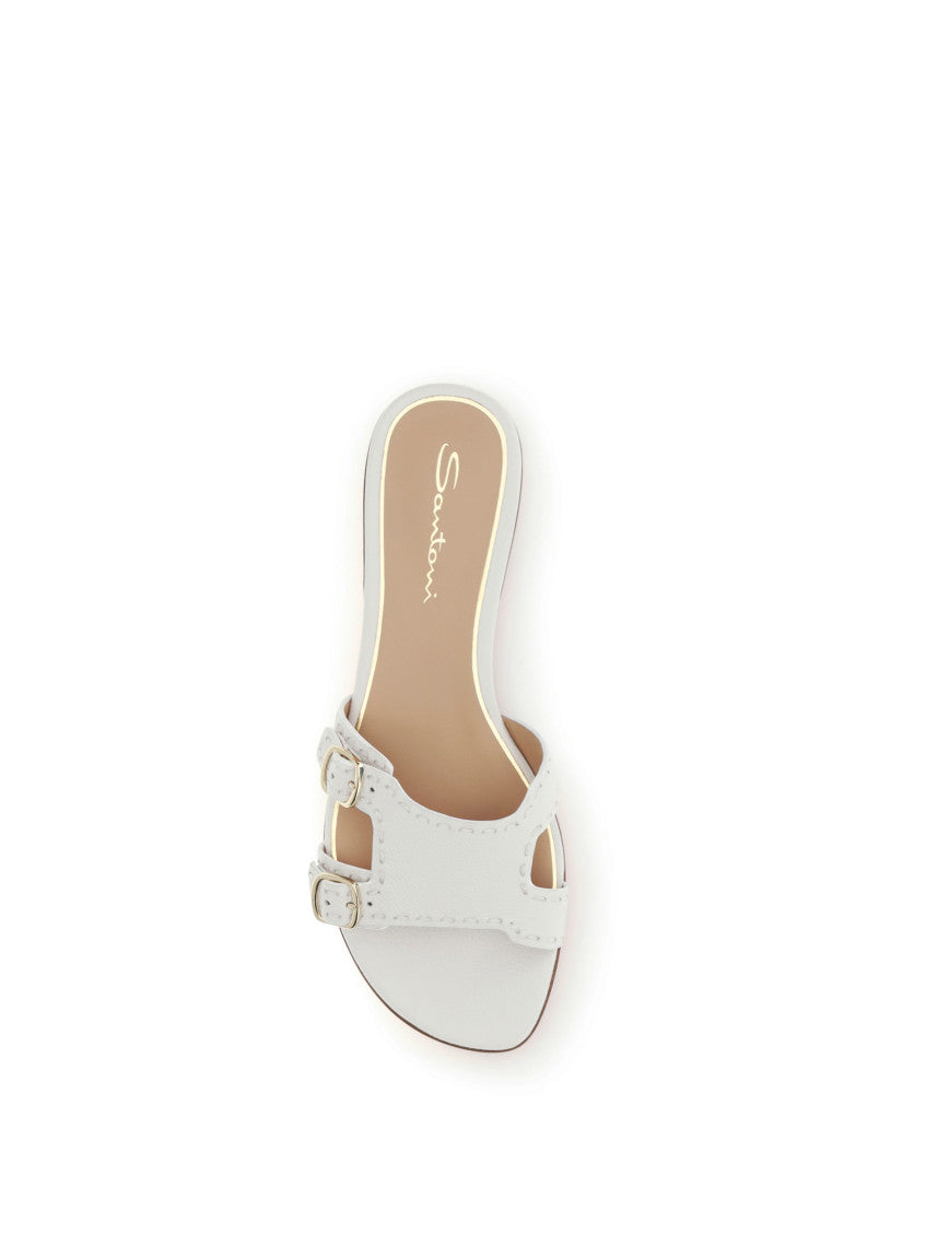 White Leather Flats 3