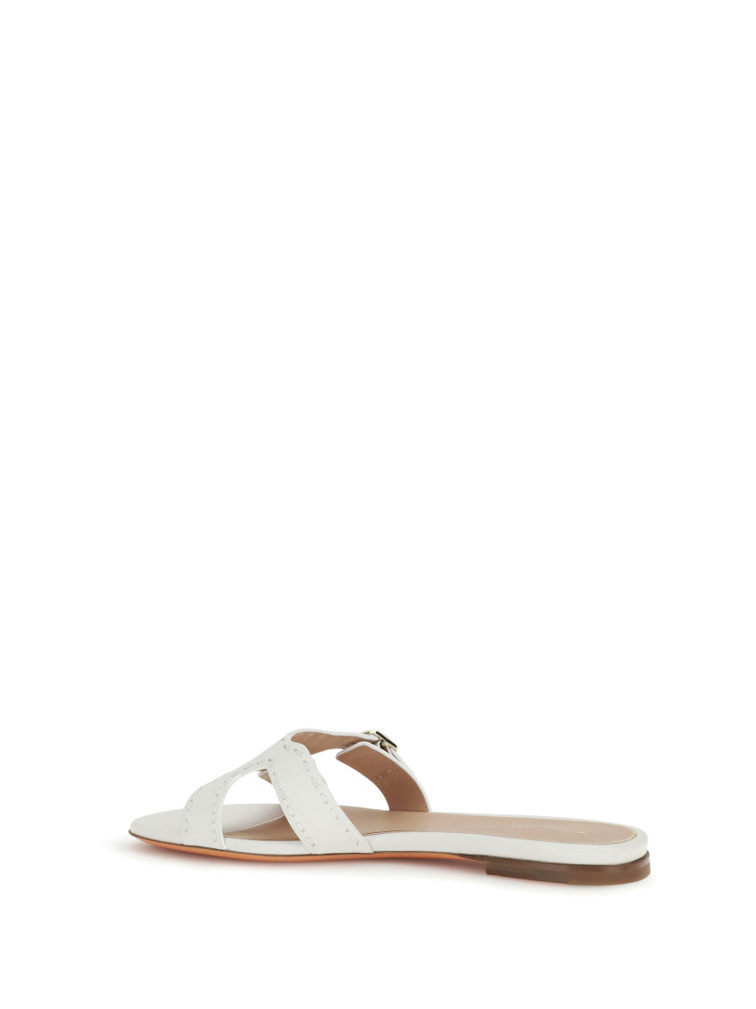 White Leather Flats 4