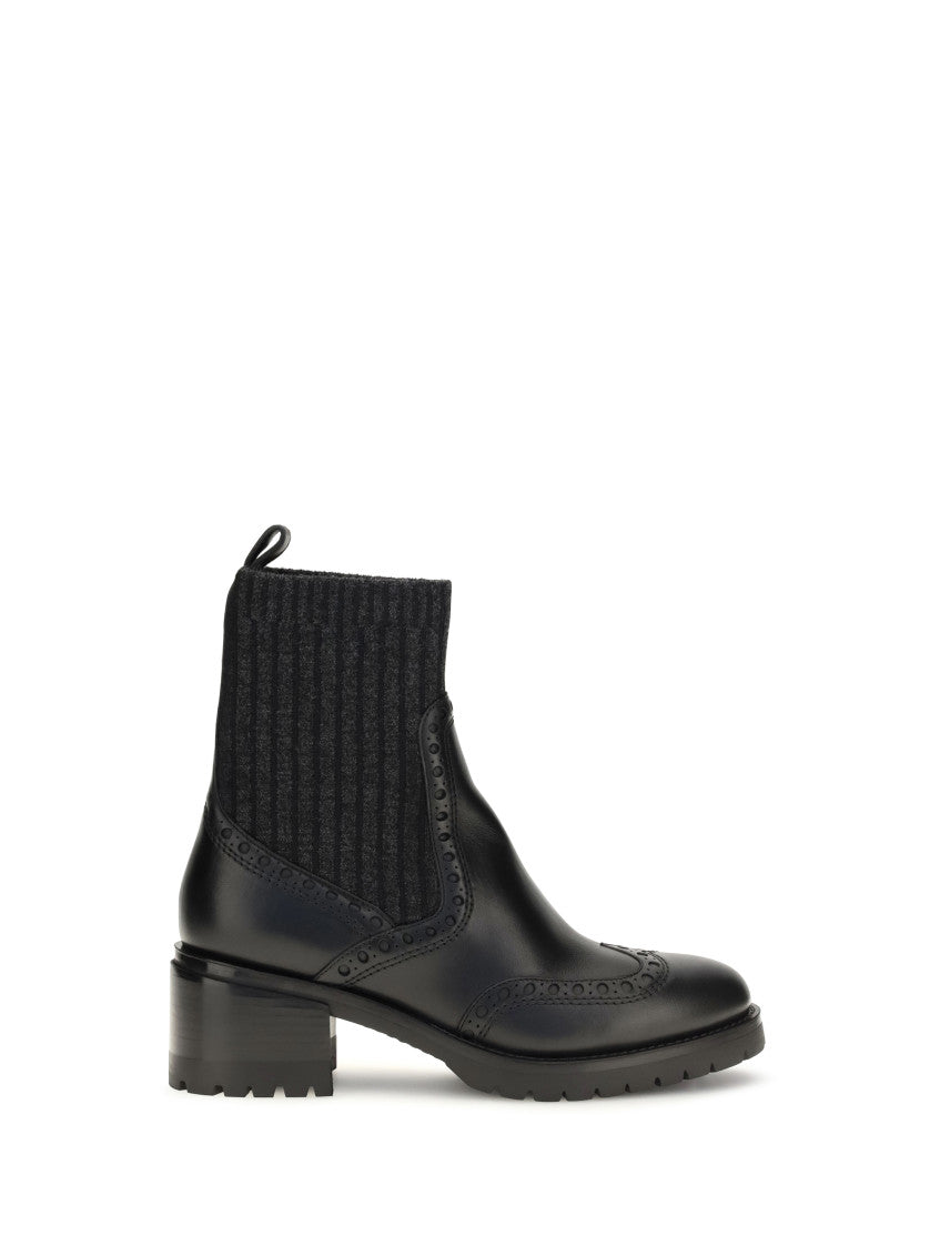 Black Textured Ferret Boots 1