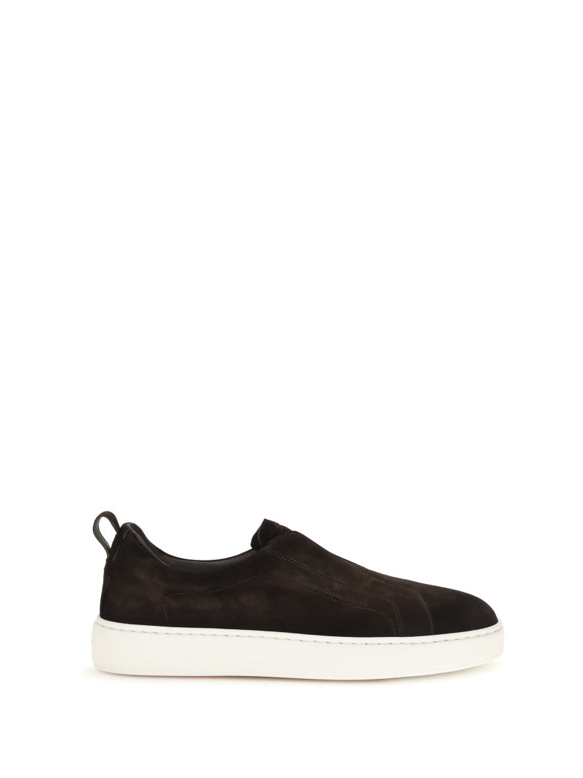 Dark Brown Slip-on Sneakers 1