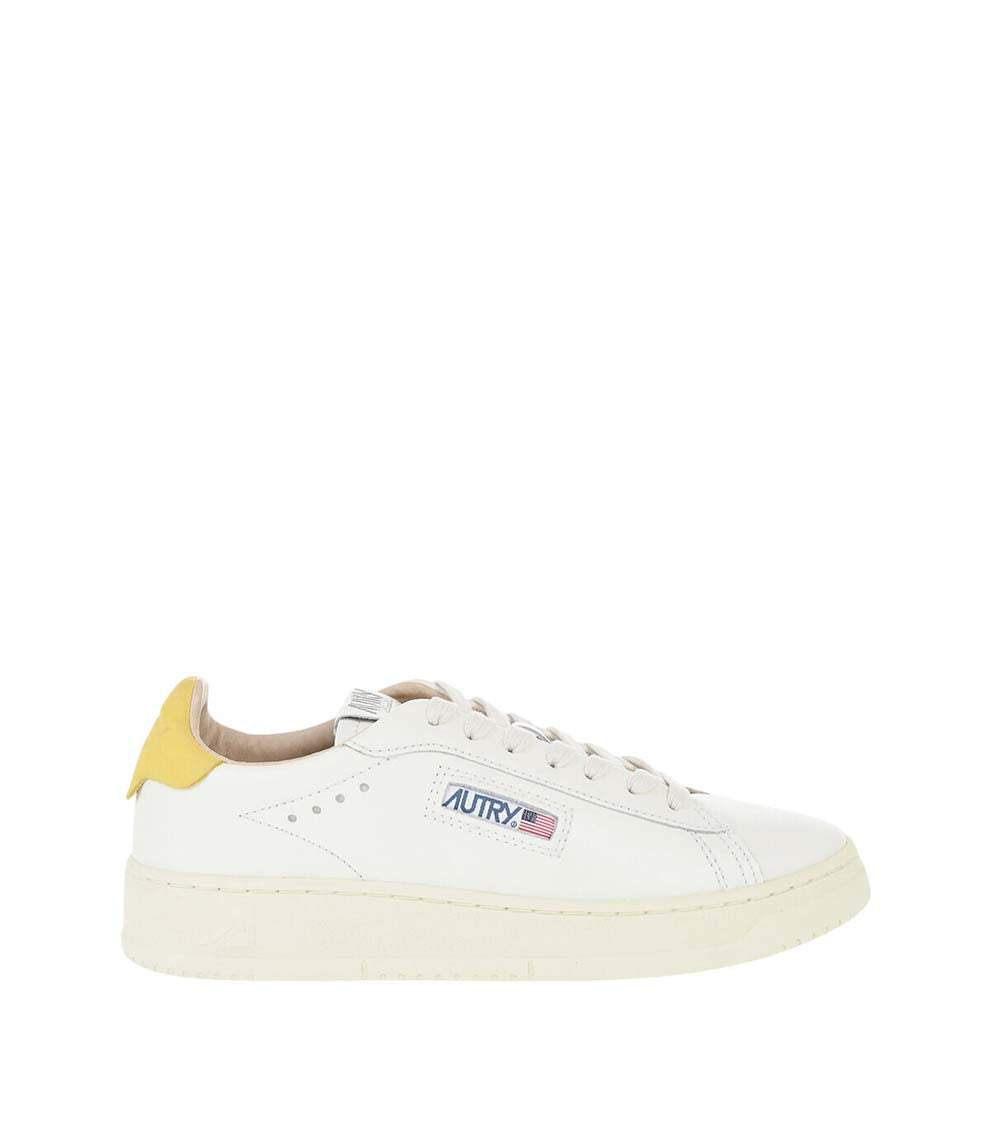White Leather Low-Top Sneakers 1