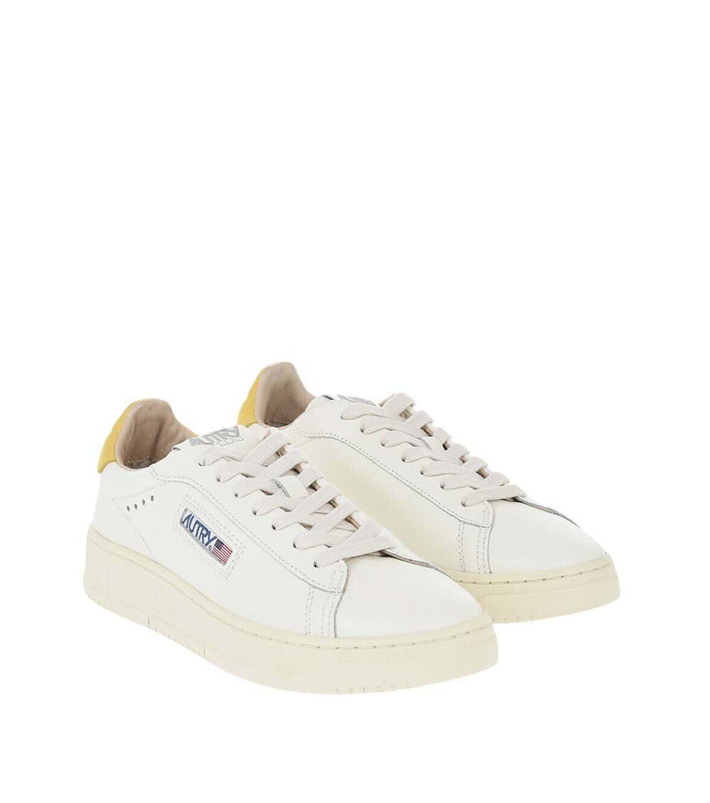 White Leather Low-Top Sneakers 2