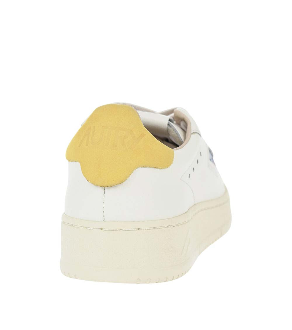 White Leather Low-Top Sneakers 3