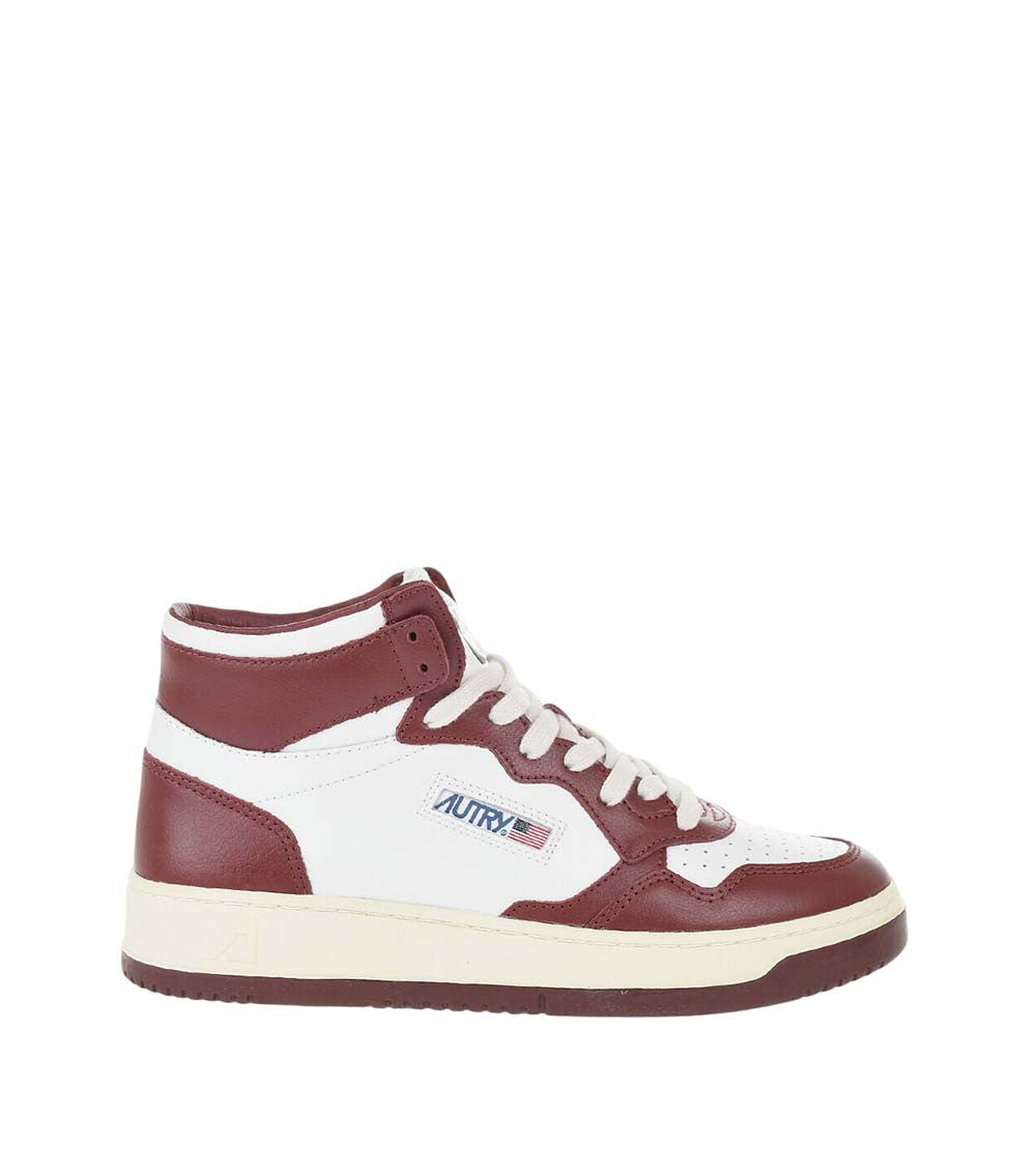Burgundy Color Block Medalist Sneakers 1