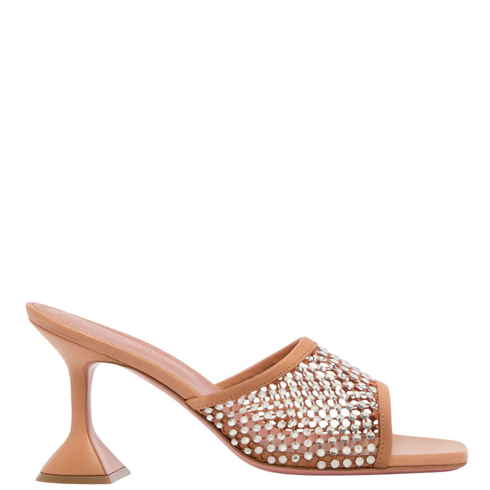 Brown Embellished Lupita Crystal Heels 1