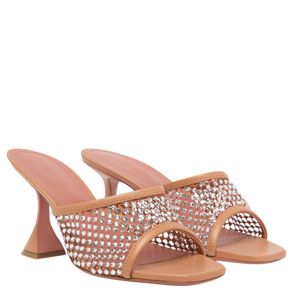 Brown Embellished Lupita Crystal Heels 2
