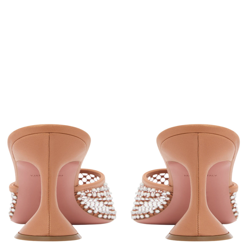 Brown Embellished Lupita Crystal Heels 3