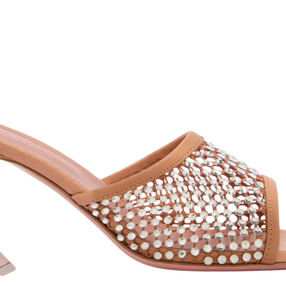 Brown Embellished Lupita Crystal Heels 5