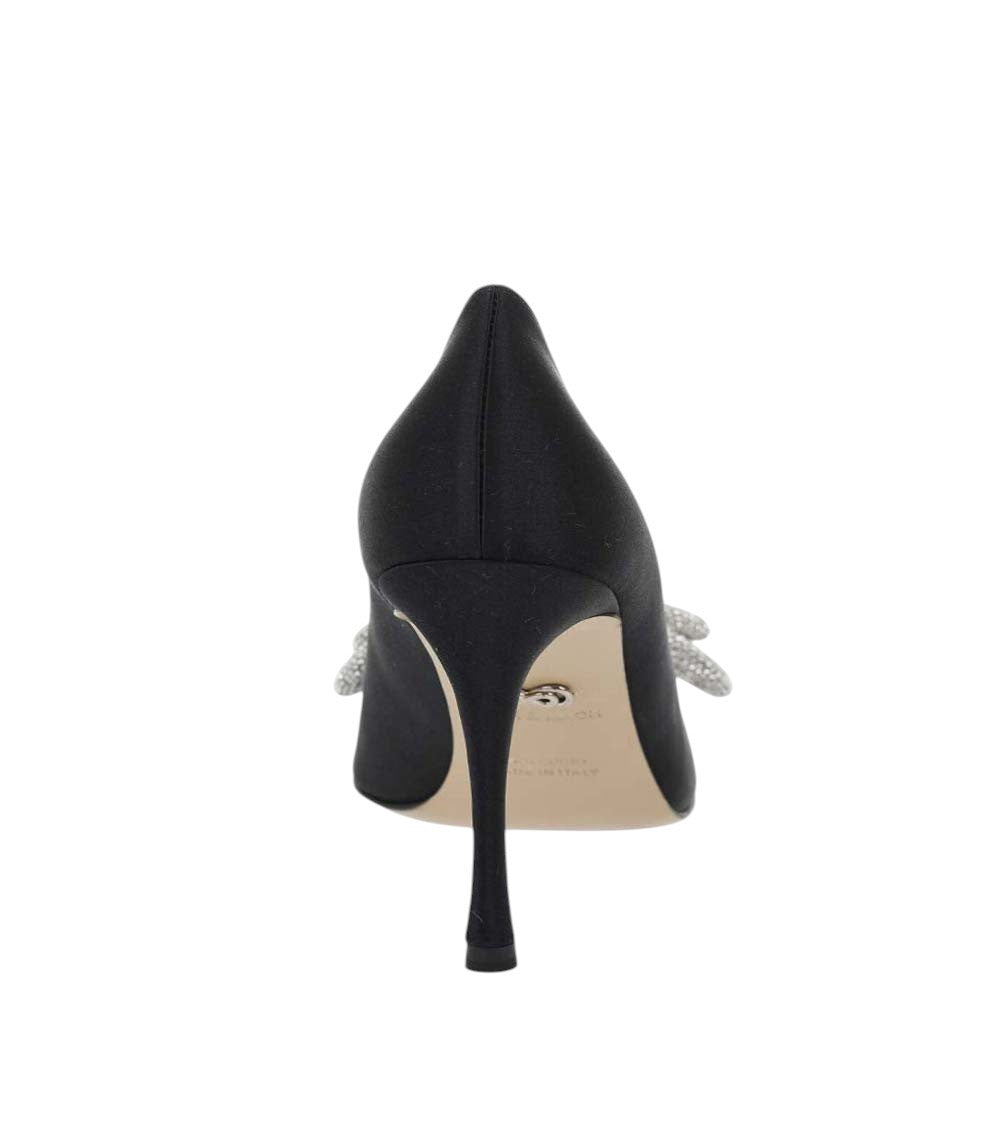 Black Embellished Maxi Bow Pumps 3
