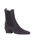 Dark Purple Suede Ankle Boots 1