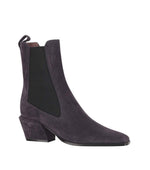 Dark Purple Suede Ankle Boots 1