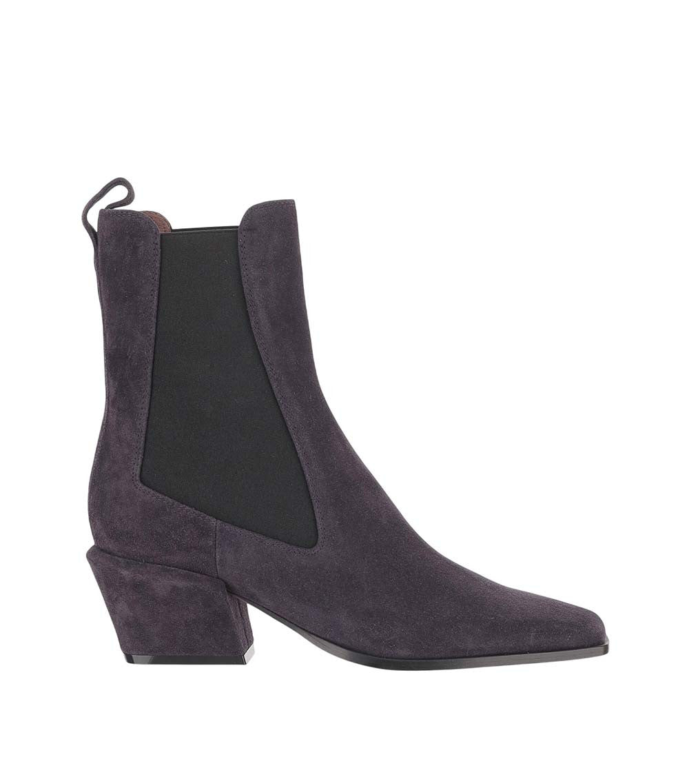 Dark Purple Suede Ankle Boots 2