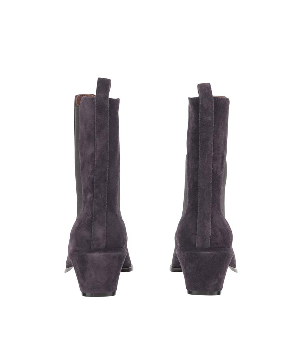Dark Purple Suede Ankle Boots 3
