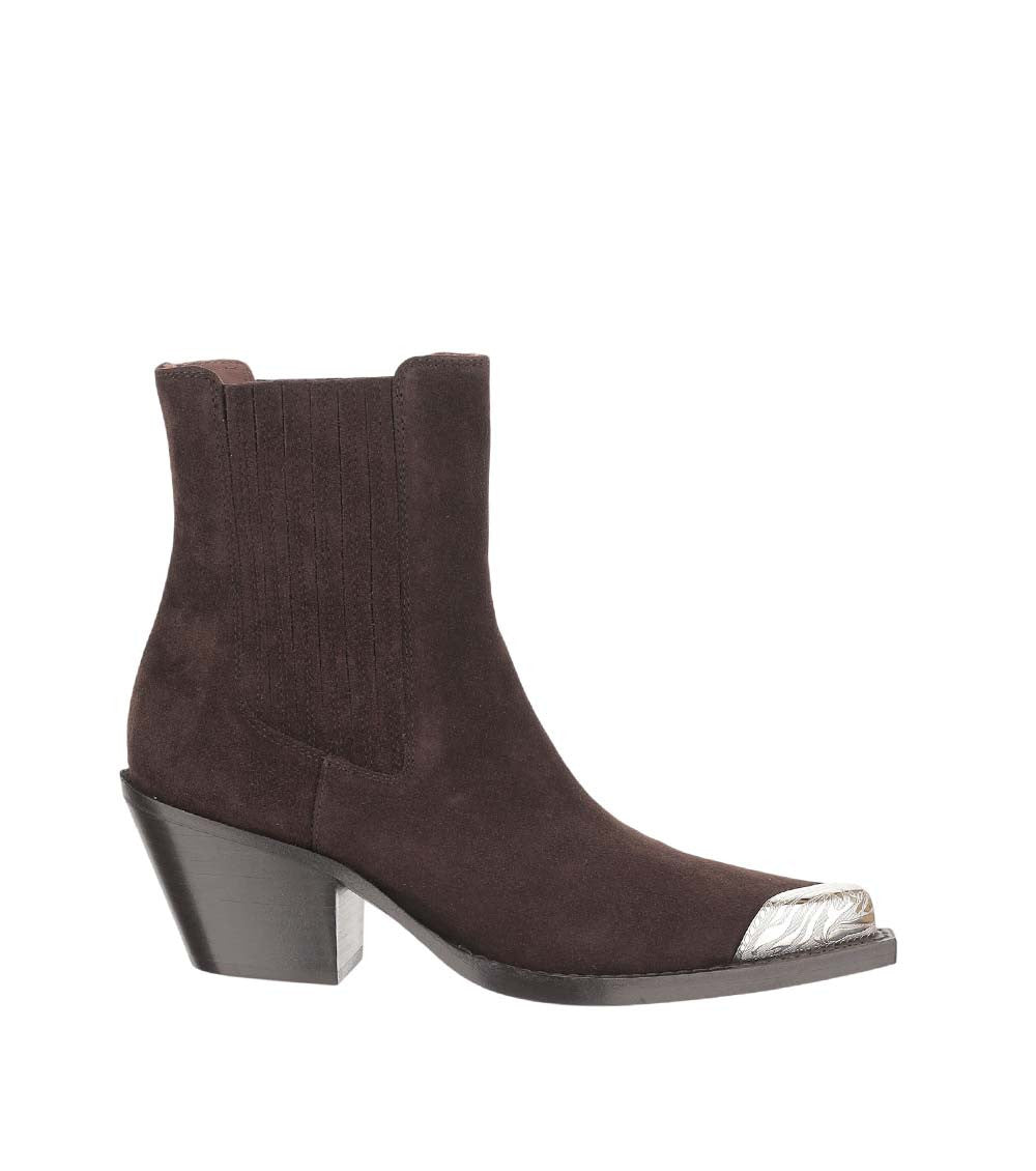 Dark Brown Slip-on Suede Boots 2