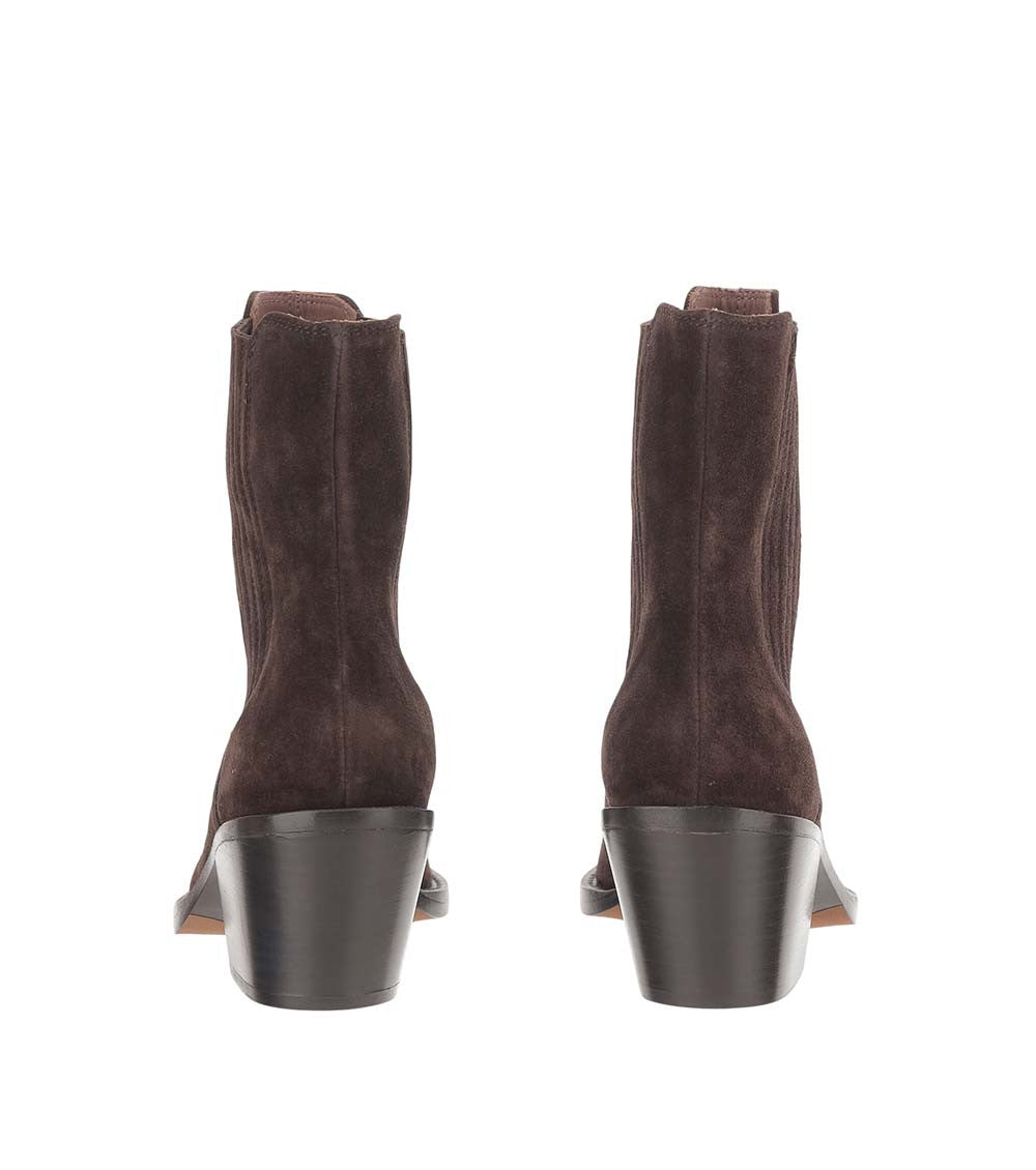 Dark Brown Slip-on Suede Boots 3
