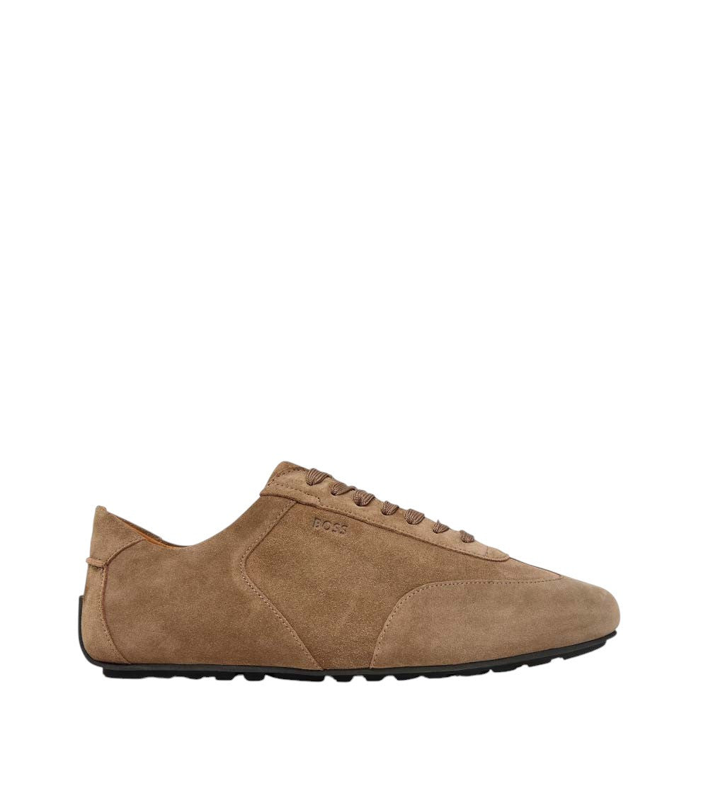 Brown Embossed Logo Sneakers 1