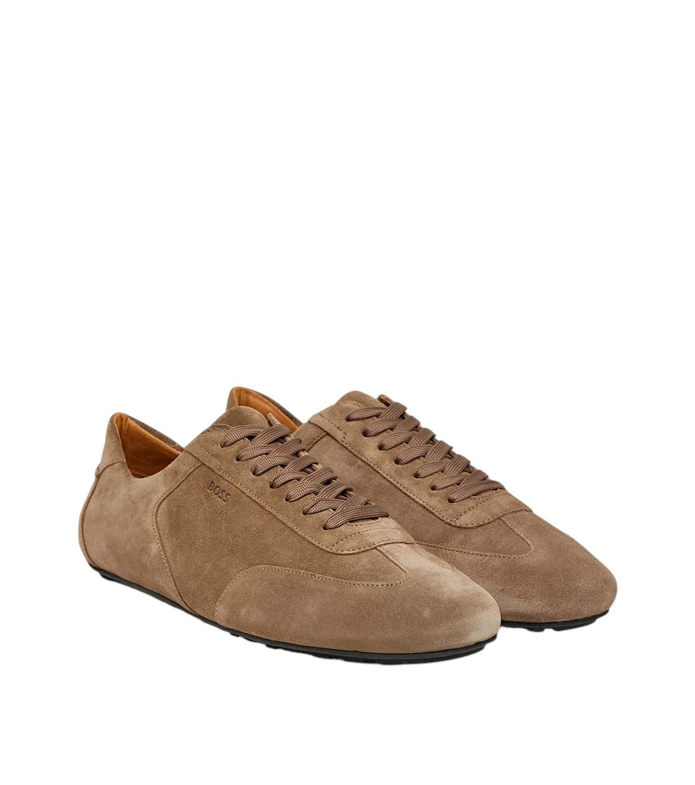 Brown Embossed Logo Sneakers 2