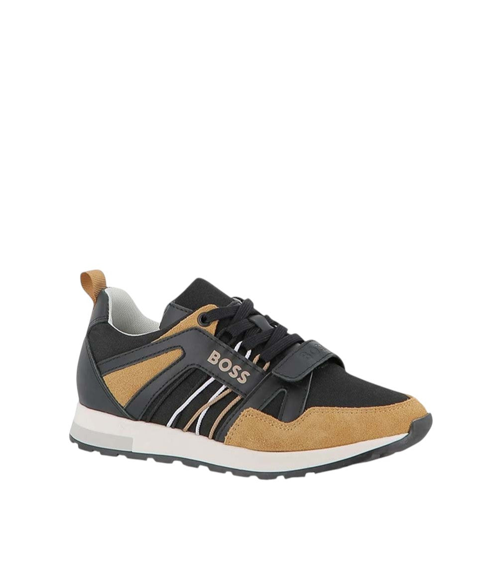 Boys Black Color Block Sneakers 1
