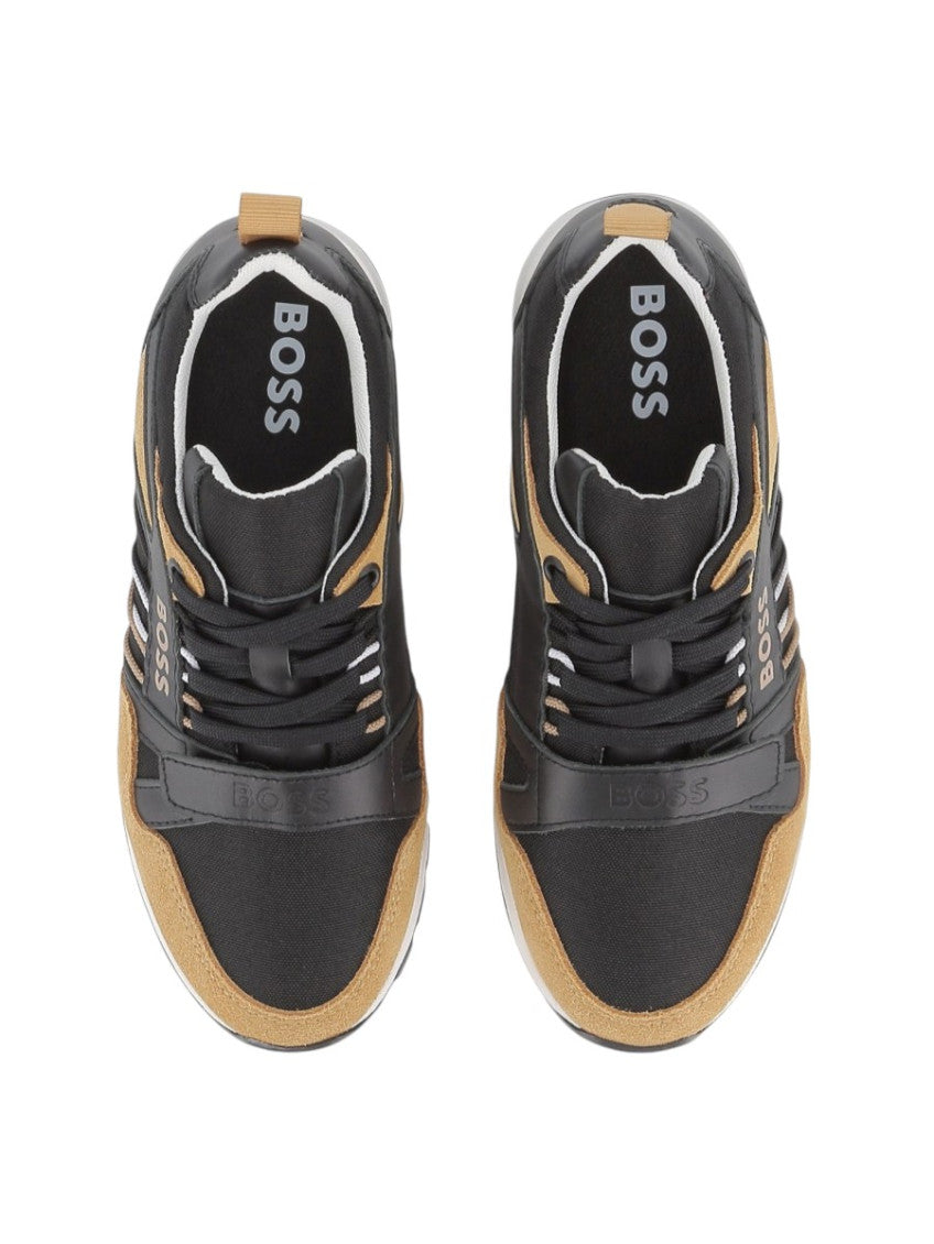 Boys Black Color Block Sneakers 3