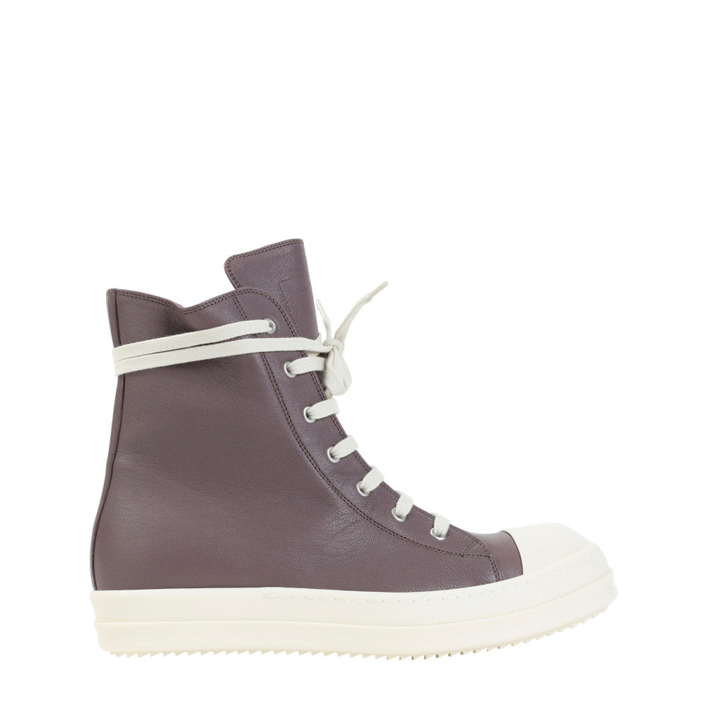 Brown Zipper High-Top Sneakers 1