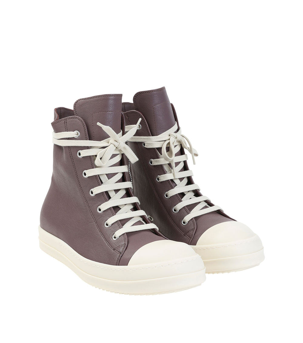 Brown Zipper High-Top Sneakers 3
