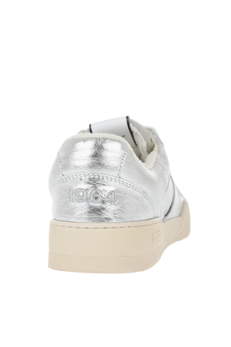 Silver Textured Spiker Sneakers 3