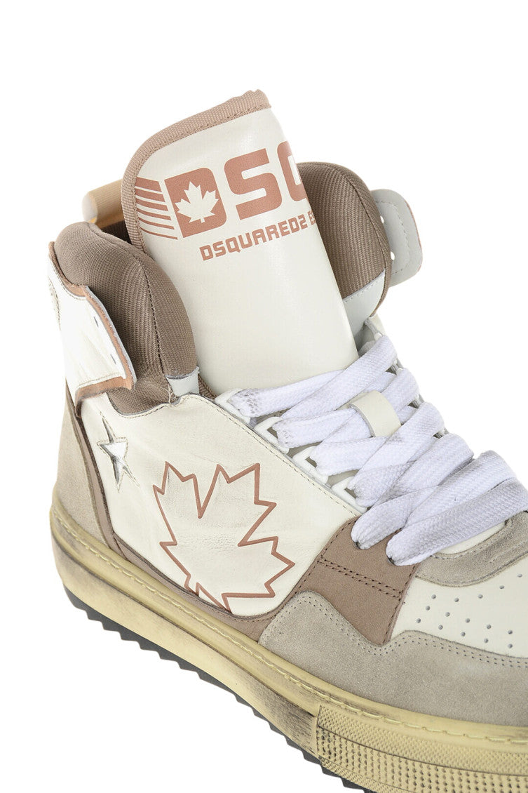 Beige Logo BOOGIE Vintage Sneakers 4