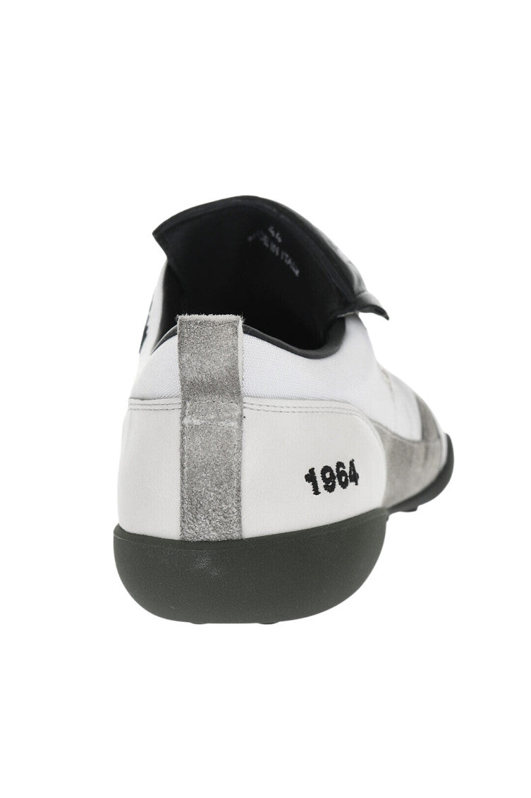 White Logo Vintage-Effect Sneakers 3