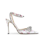 White Floral Double-Bow Pumps 1