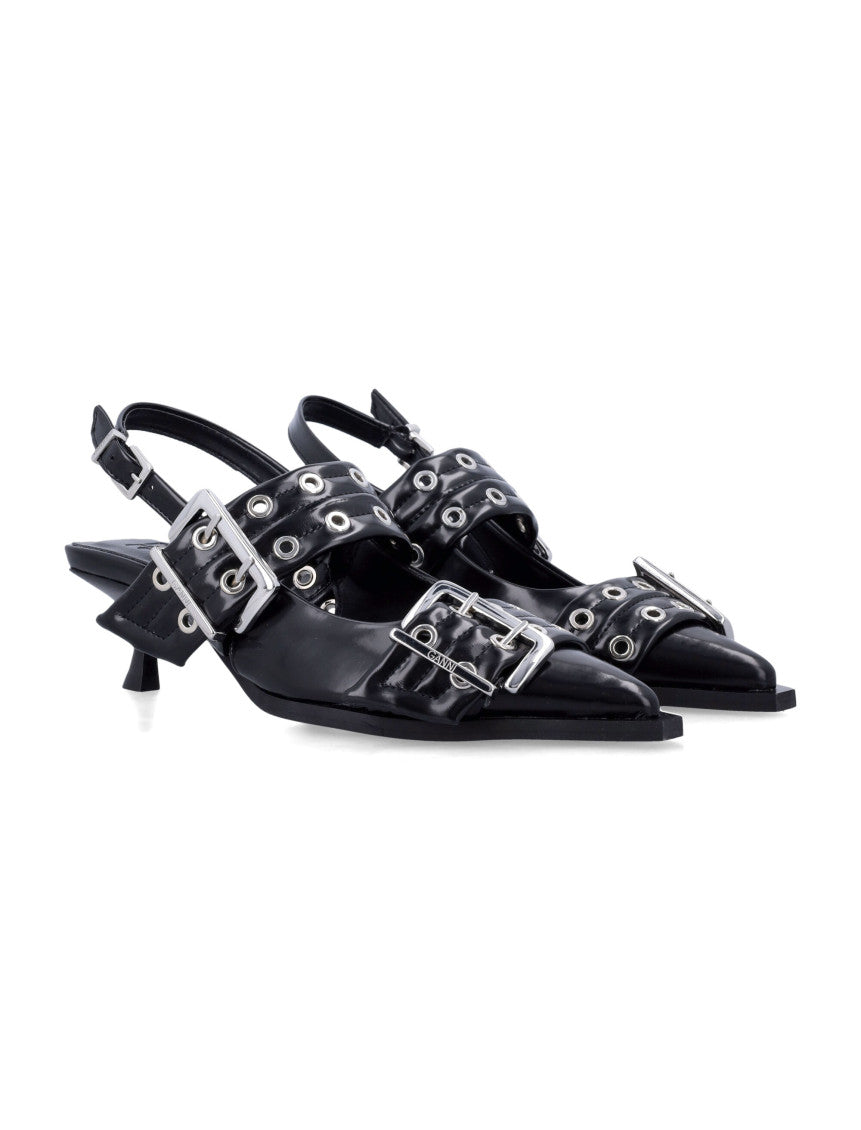Black Buckle-strap Pumps 2