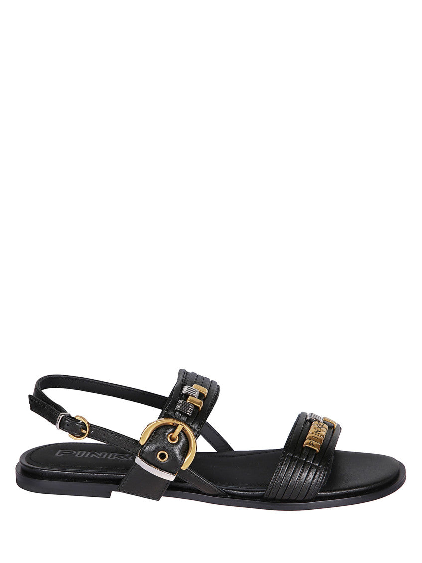 Black Logo Sandals 1