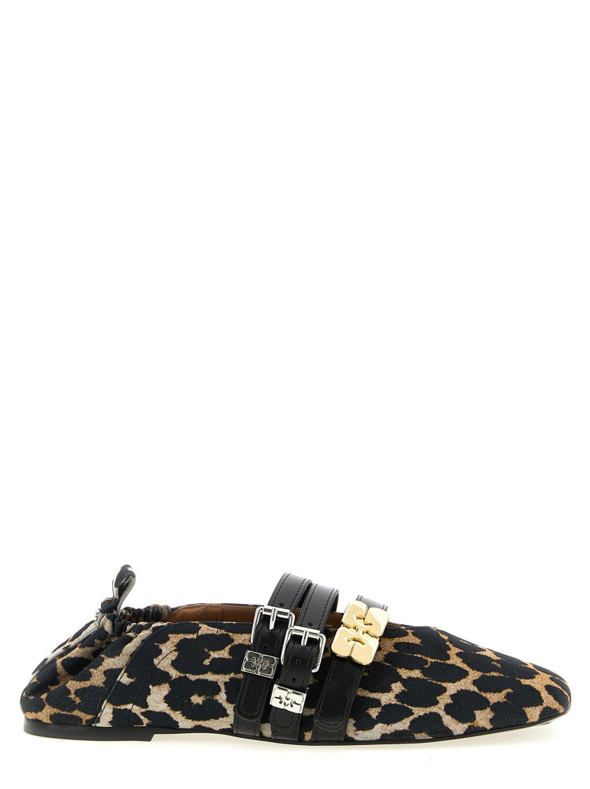 Brown Triple-strap Ballet Flats 1