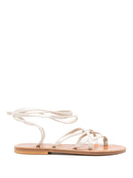 White Strappy Tie Sandals 1
