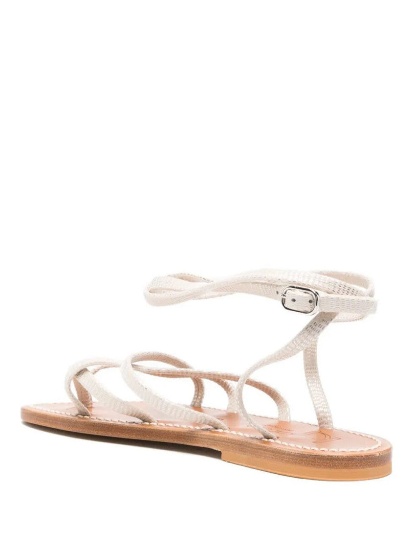 White Strappy Tie Sandals 3