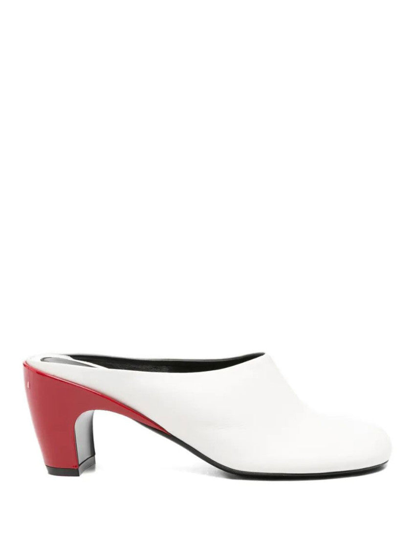 White Leather Mules 1