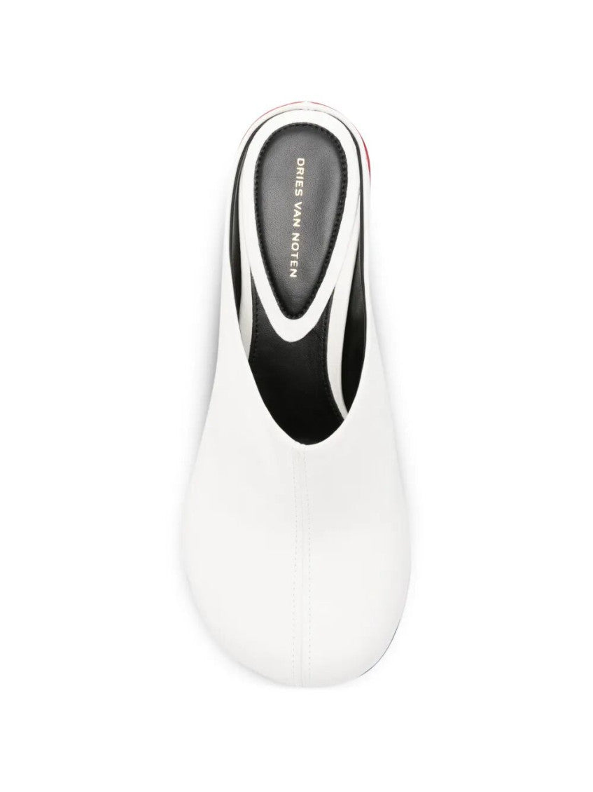 White Leather Mules 4
