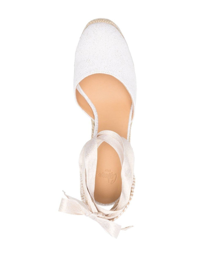 White Carina Wedge Heel Espadrilles 3
