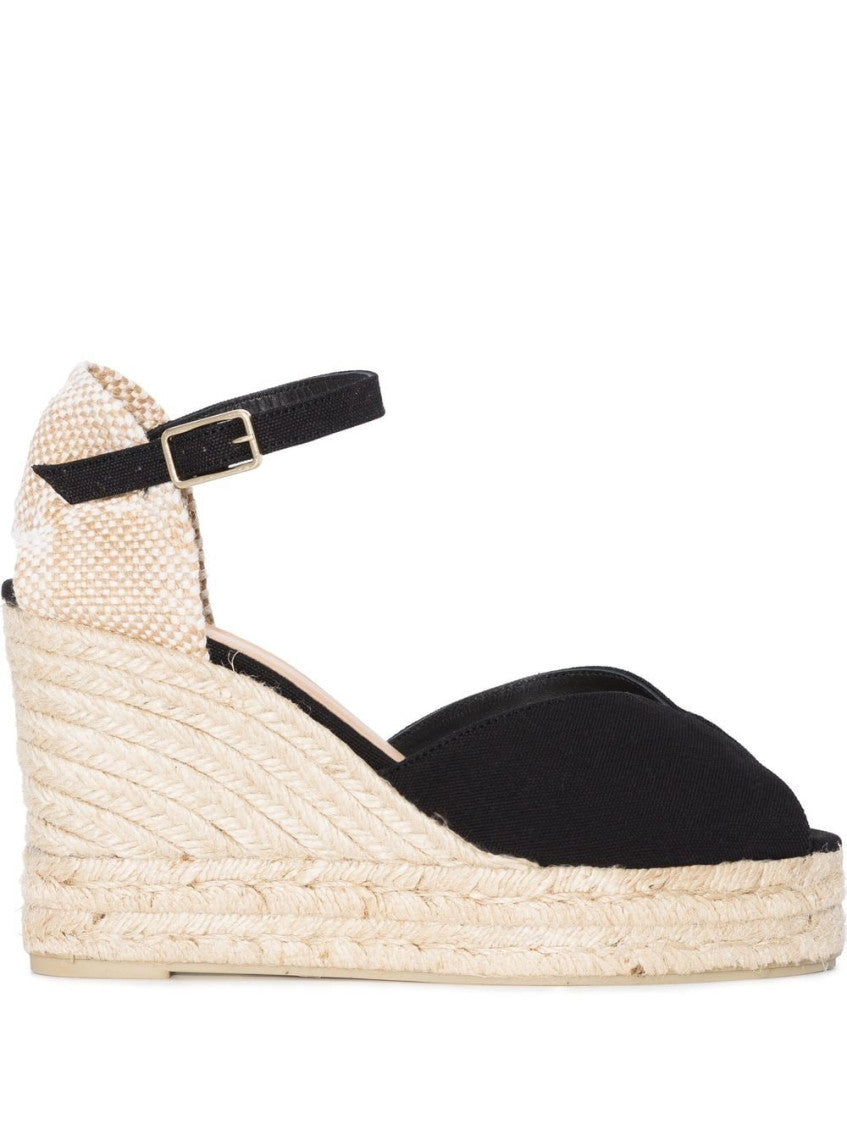 Black Bianca Wedge Heel Espadrilles 1